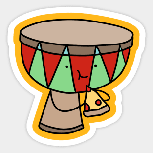 Djembe Eating Pizza Sticker